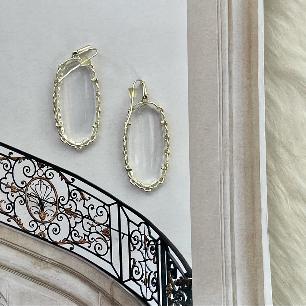 Elle Clear Crystal Macrame Drop Earrings - Picture 3 of 3